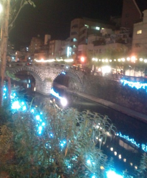 中島川　夜市でした。